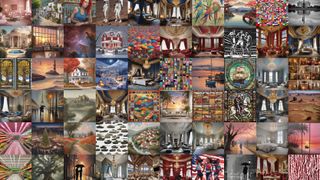 A grid of AI-generated images across 12 common themes